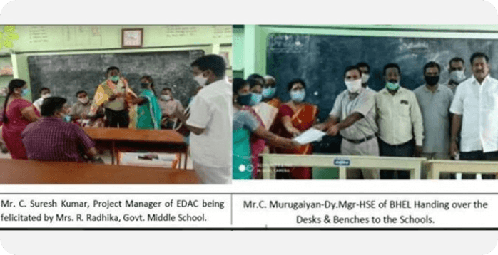 EDAC Engineering donates classroom furniture to two Government schools in Cuddalore district, Tamil Nadu as part of its CSR initiative